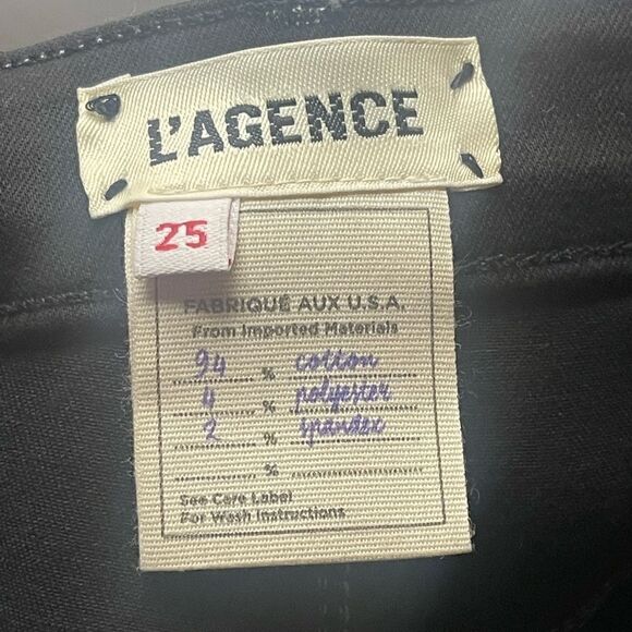 L’AGENCE Margot Skinny High Rise Contrast Coated Noir - Picture 13 of 15